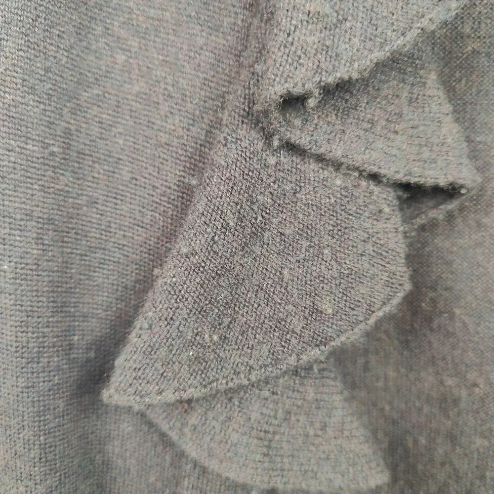 Ralph Lauren Black Label Cashmere Ruffle Duster Cardigan Womens Medium FLAWED - Picture 5 of 13